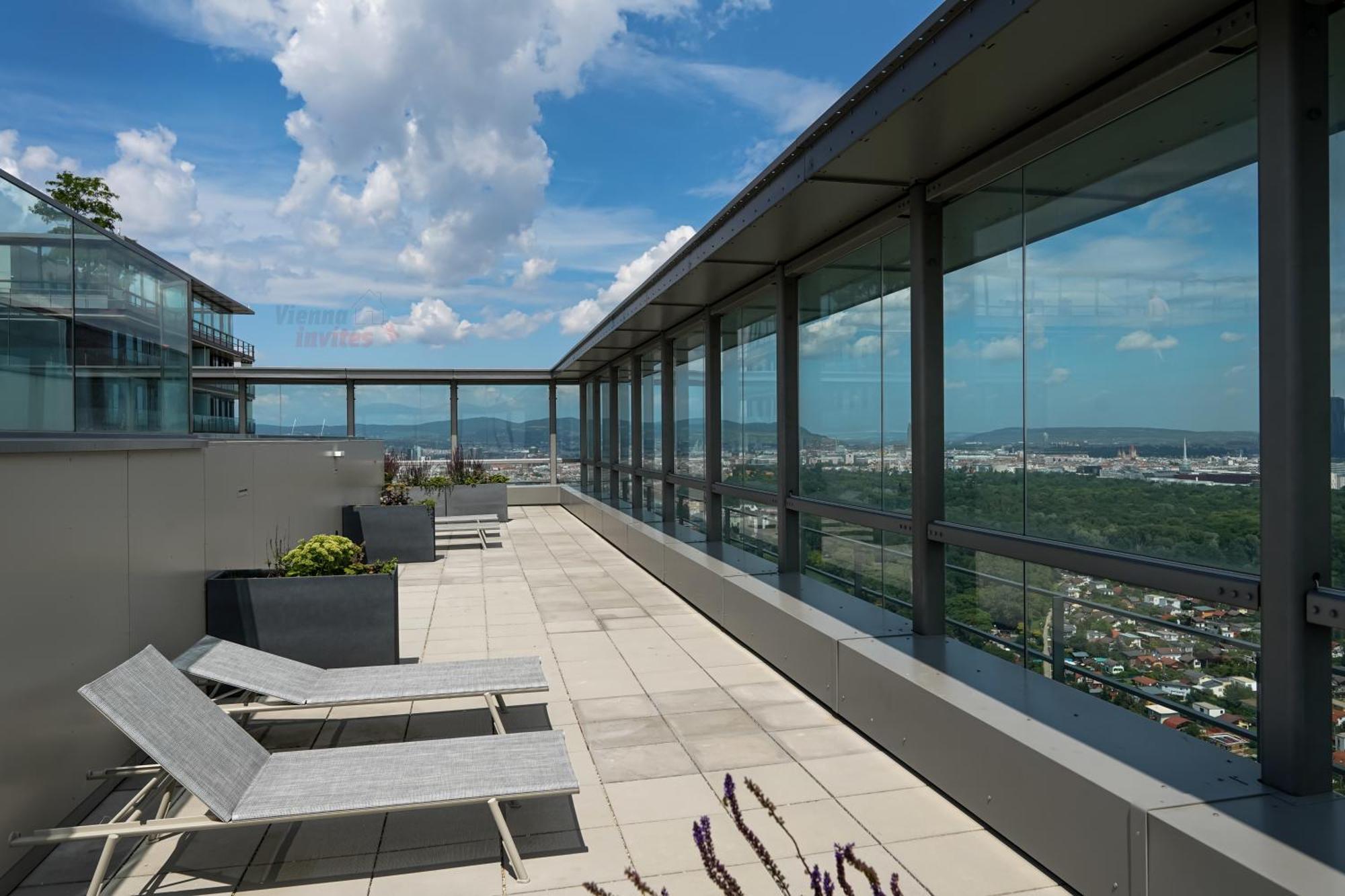 Triiiple 7heaven - Amazing View On Floor With Rooftop Pool Apartmán Vídeň
